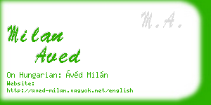 milan aved business card
